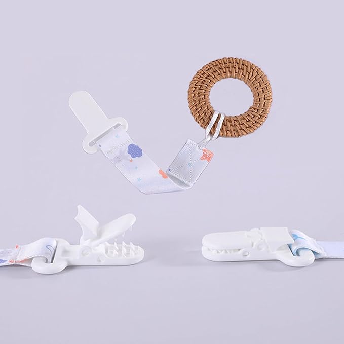50piece 25mmRibbon Pacifier Plastic Suspender Clips for DIY Teething Toys Baby Blankets Dummy Bib Leash, White