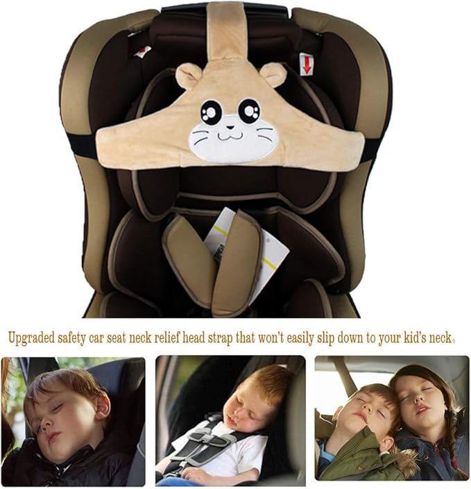 Toddler Car Seat Head Support Sleeping,Travel Head Support for Carseat Baby,Adjustable Head Strap for Car Seat Kids