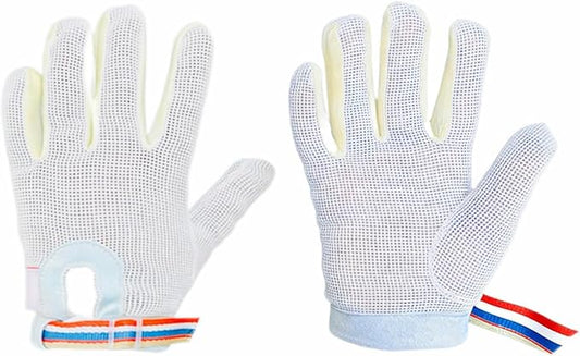 Thumb Sucking Guard Stop 5 Fingers Sucking Gloves for Baby Nail Biting Prevention Breathable Thumb Sucking Stopper Anti Finger Chewing Gloves for Kids (XM)