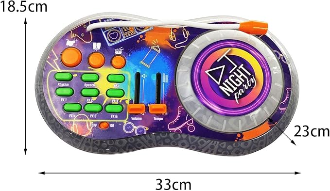 Almencla DJ Trollex Party Mixer Turntable Toy for Kids Toddler Children, Built in Microphone, Record, Sound Effects, Show