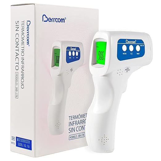 Value Bundle with Berrcom Digital Non Contact Infrared Forehead Thermometer JXB178 and Digital Thermometer DT007