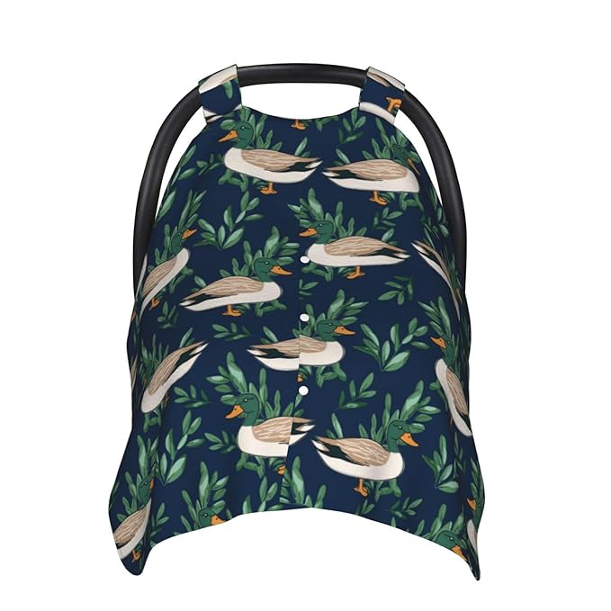 KiuLoam Cute Farm Animal Mallard Duck Baby Car Seat Canopy, Nursing Cover for Mom Breastfeeding Scarf, Infant Car Seat Cover/Multiuse Baby Stroller Covers for Babies Boys Girls