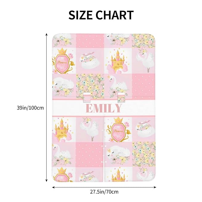 Personalized Minky Car Seat Canopy for Girl Boy, Custom Name Stroller Car Seat Covers Cover for Infant Newborn Shower Gift, Nursing Opening Carseat Cover for Breastfeeding, Swan Princess