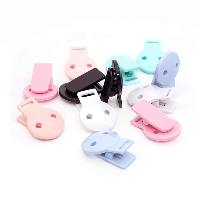 18pcs/Pack Round Head Plastic Pacifier Clip Clasps Soother Holder for DIY Beads Paci/Pacifier/Dummy Chain Holder Clip Baby Accessories