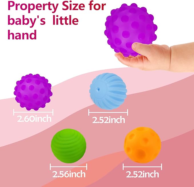 12 Pcs Montessori Toys for Babies 3 Months, Crawling Toys for Babies 6-12 Months, Sensory Turtle Toy with Sensory Balls Set