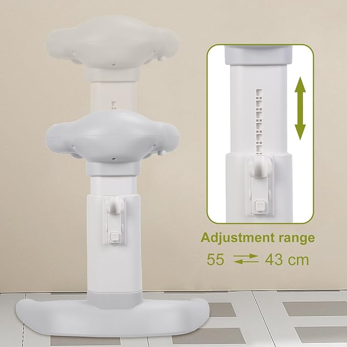 Adjustable Baby Shower Stand with Anti-Slip Base,Bath Shower Standing Support Stand,Portable Bath Helper Bath Support for Infants Portable Bath Helper for Baby 8-24 Months (Khaki)