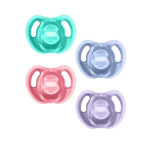 Tommee Tippee Ultra-Light Silicone Pacifier,18-36 Months,Symmetrical One-Piece Design,BPA-Free Silicone Binkies,Pink/Violet/Green,(Pack of 48)
