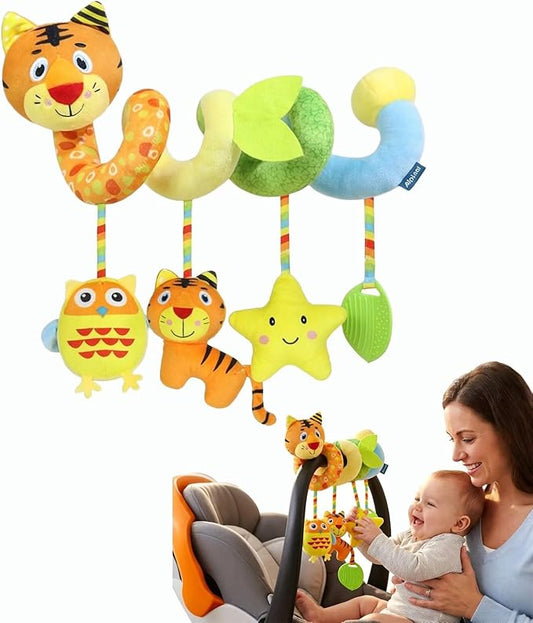 Multi-Use Baby Spiral Activity Toy – Spiral carseat Toy for Car Seat, Stroller,Play Gym, Keeps Baby Quiet, Easy Travel Solution