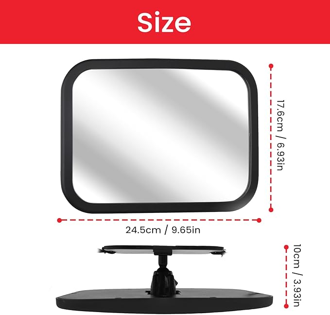 2-Pack Baby Car Mirror - Shatterproof & Shakeproof, 360° Adjustable Angle, Clear Wide View for Rear-Facing Infants, Easy Install, Perfect Baby Travel Gear & Carseat Accessories