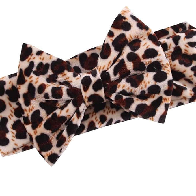 Baby Girls Leopard Headband Bow Headwear Turban Headband for Baby Toddler Wide Hairband Hair Accessories 2 Pack TSFD40