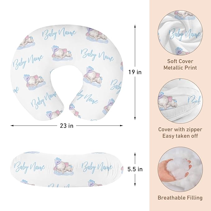 Custom Car Seat Covers for Babies - Breathable Baby Car Seat Cover for Girls Boys, Blue Elephant Print Kick-Proof Newborn Carrier Canopy Stretchy Stroller Cover for 4 Seasons(27"x29")