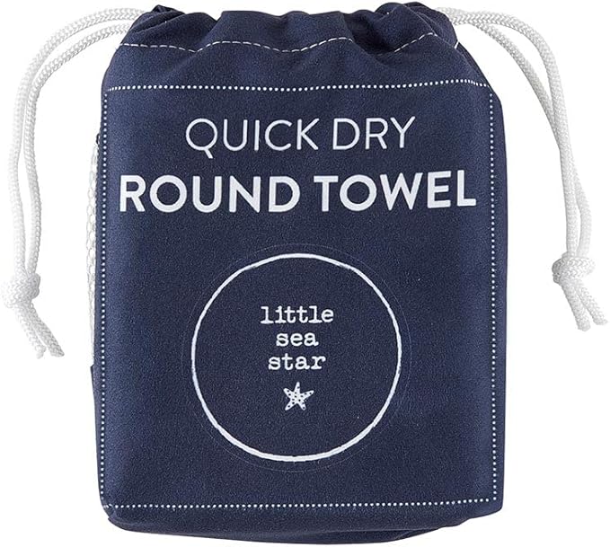 Stephan Baby Towels - Quick Dry Microfiber Infant or Toddler Beach Towel Round, 42-Inch Round, Navy - Little Sea Star