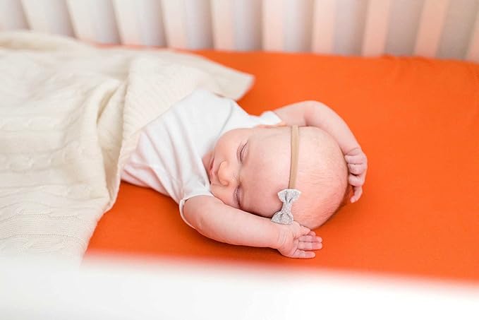 SheetWorld Fitted 100% Cotton Jersey Pack N Play Sheet 29 x 42, Burnt Orange, Made in USA