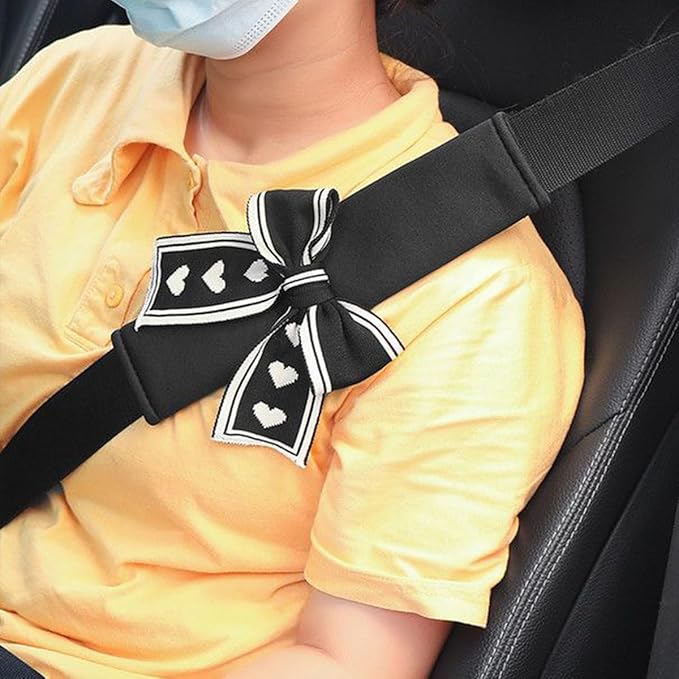 Bow Car Seat Straps Shoulder Pads for Women Girl, Soft Seat Belt Covers for All Car Seats/Pushchair/Stroller/High Chair (Red)