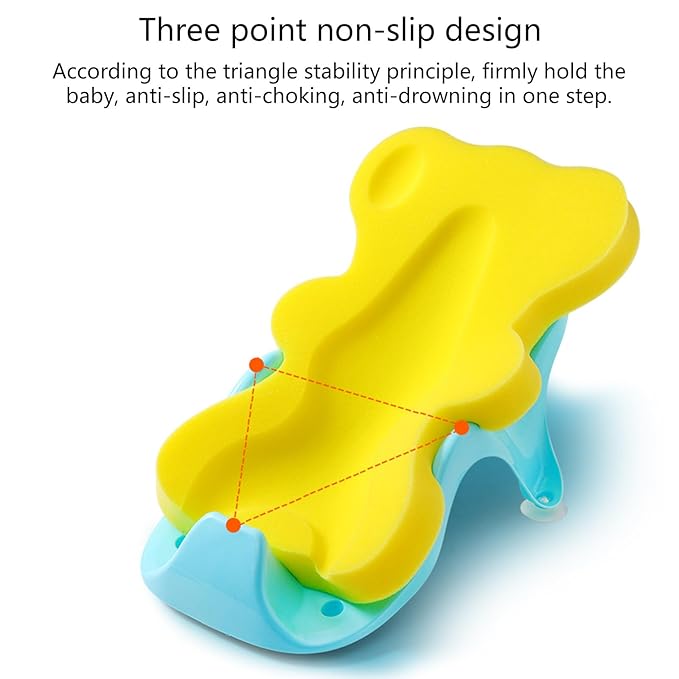 REDYY Newborns Baby Bath Mat Fun and Secure Shower Pad Cushion Bathtub Sponge Mat for Pleasant Bath Hour