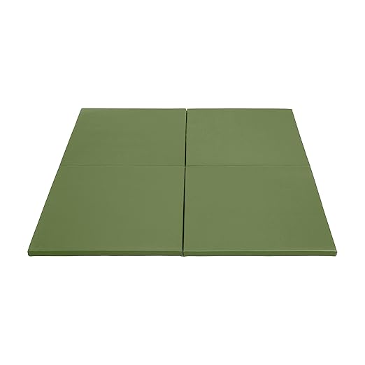 ECR4Kids SoftZone Play Patch Activity Mat Squares, Modular Playmat, Hunter Green, 4-Pack