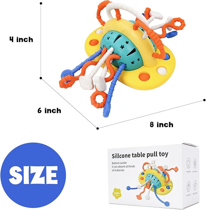 Baby Toys Silicone Suction Cup Toy for 6-12 Months High Chair Toddler Sensory Toys for 1 Year Baby Montessori Toy