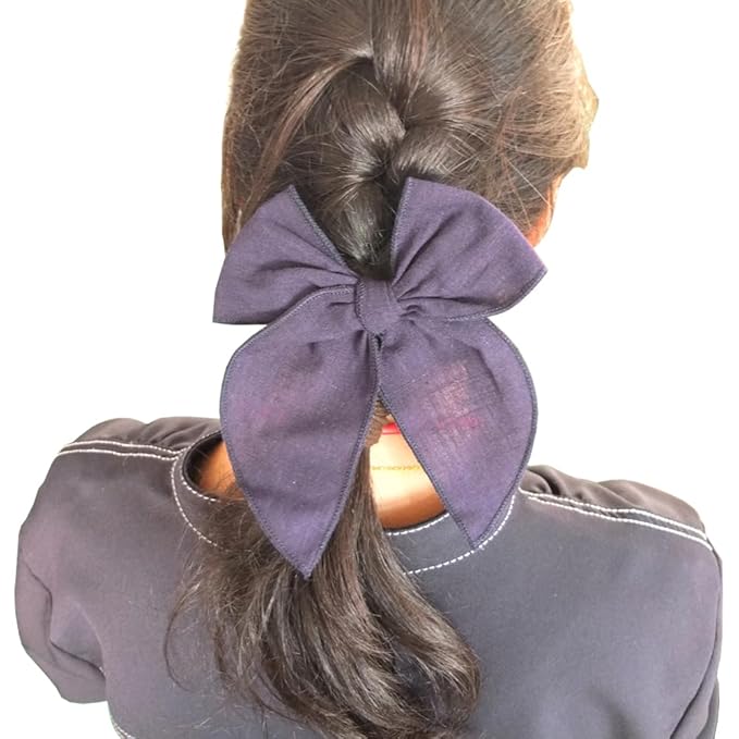 Pack of 4 Gorgeous Fable Bow Hair Clips for Girls Women Linen Hair Bow Alligator Clips Toddler Baby Mom Young Girl Hair Accessories (Lilac/Navy)