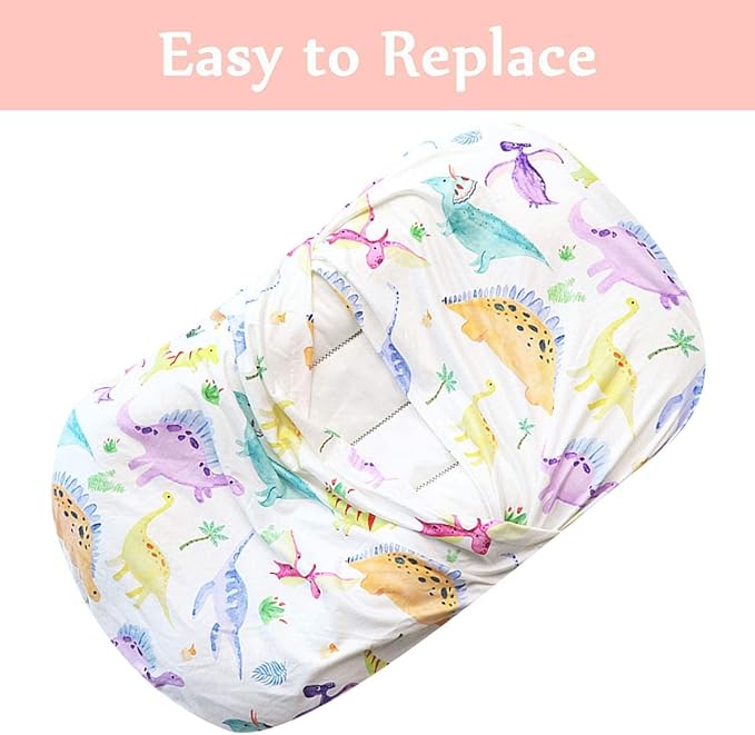 Baby Lounger Cover, Dinosaur Infant Padded Loungers Cover, Removable Infant Lounger Slipcover for Baby Boys Girls, White (Lounger not Included)