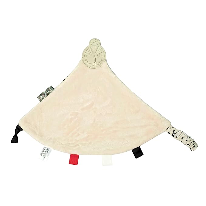 Cheeky Chompers Comfortchew | Baby Lovey with Silicone Teether & Sensory Tags | Soft Fleece Material, Attachable Loop, Machine Washable | (Leopard Spot)