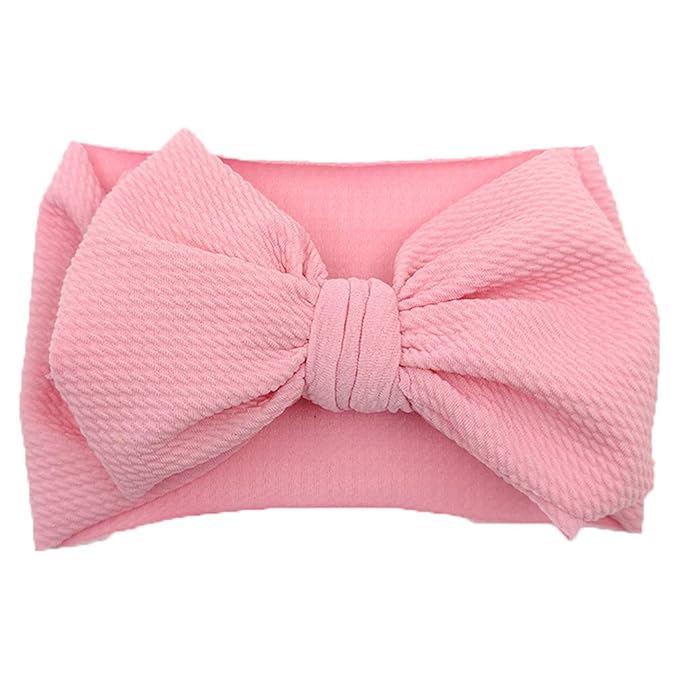 KIDOCHEESE Big Bows Hairbands, Soft Polyester & Nylon Hairband with Large Bows for Baby Girls Newborn Infant Toddlers Kids, 10 Colors in 1 Package