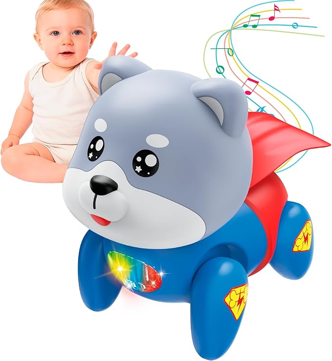 Baby Toys, Fun Tummy Time Toy for Toddlers with Music and Light, Interactive Walking Moving Sensory Toys for Infant Baby Girls and Boys, Birthday Gifts for Kids Boy Girl 3 4 5 6 7 8 Years