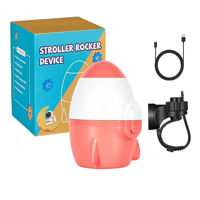 Hands-Free Baby Stroller Rocker | Automatic Rocking Device for Cribs, Bouncers, and Strollers | Baby Vibrating Soother with 5-Speed Settings, 12-Hour Portable Use, 40-Minute Timer, Newborn Essential
