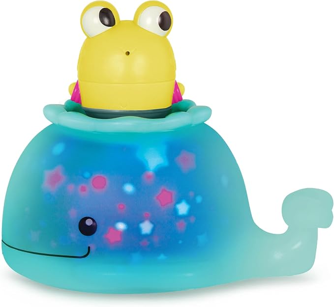 B. toys – Animal Bath Toys – Waterproof Bath Book – Light – up Whale & Color Changing Frog Squirt – Bath time Playset – 6+ Months – Glow & Splash, Tub Time Book