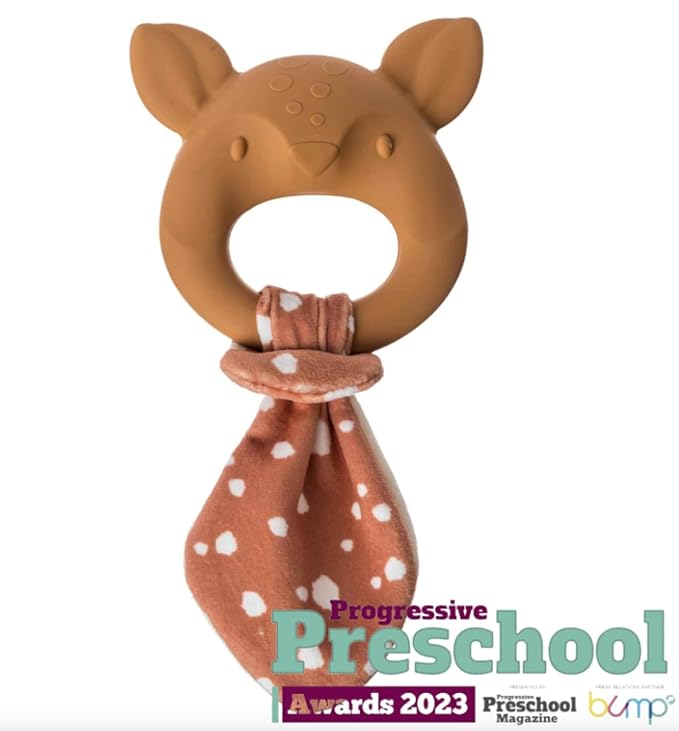 Mary Meyer Teething Toys Leika Silicone Baby Teether for Babies 0-12 Months, 9-Inches, Little Fawn