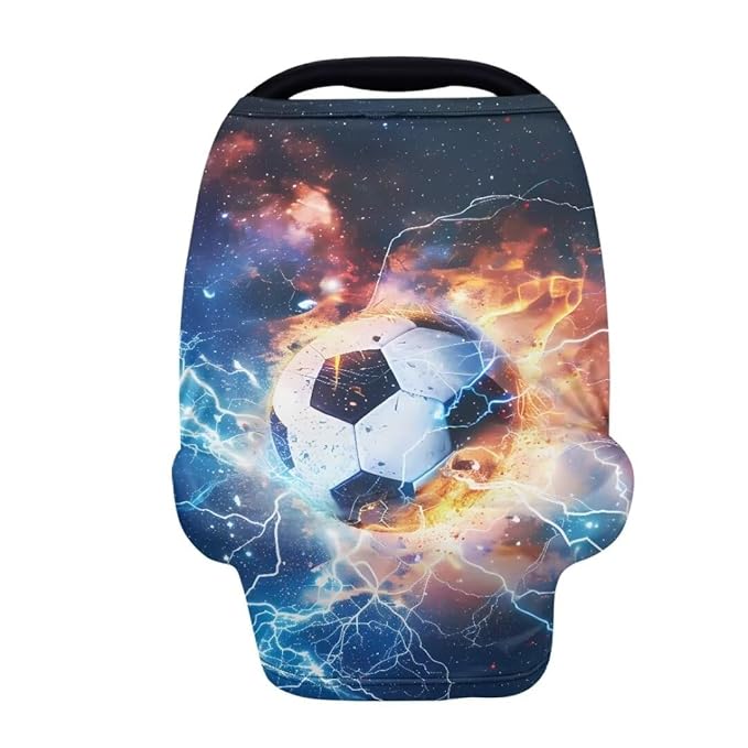 Coldinair Lightening Fire Football Baby Car Seat Covers for Boys Multi-use Cover,Baby Carseat Canopy,Nursing Cover for Breastfeeding