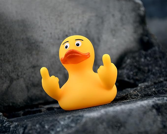 Middle Finger Rubber Ducks 3" Funny Rubber Ducks Giving Two Middle Fingers for Ducking Cool Dashboard Decorations Car Accessories