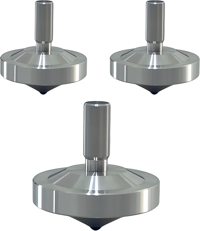 Stainless Steel Spinning Gyro, 5-11 Minutes, Dual Ball Bearings,Long-Lasting Spin for Adults to Relieve Stress, CNC Machined, Great Time Killer,Stress-Relief Toy. (Single Head Rotation)