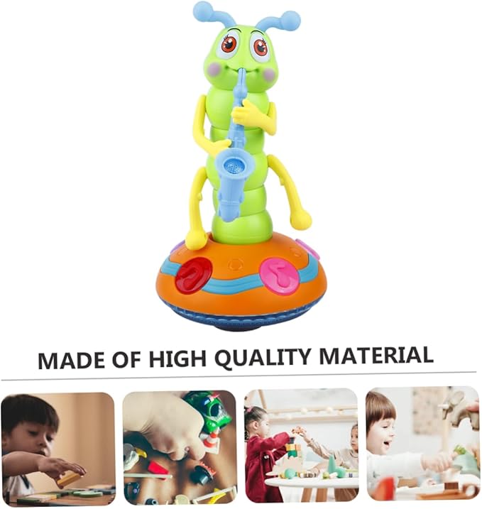 Toddmomy Electric Musical Caterpillar Toy for Boy Girl Sensory Dancing Saxophone Caterpillar Interactive Music Play Fun for Boy Girl and Toddlers No Batteries Required