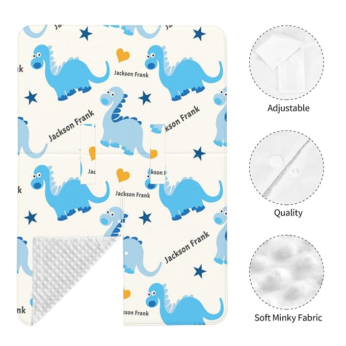 Personalized Baby Car Seat Cover Canopy with Name for Girls Boys Custom Dinosaur Baby Carrier Covers