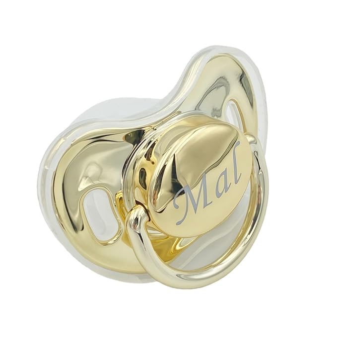 Personalized Baby Pacifier with Name Ideal Gift for Boys and Girls Pacify Custom Bling Pacifier Binky (Gold)
