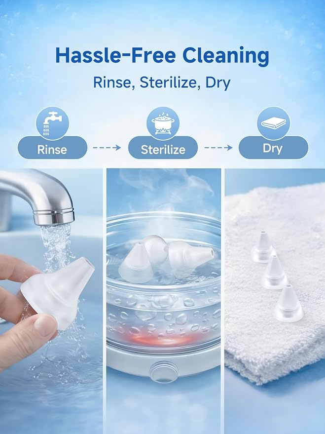 Nasal Aspirator Replacement Tips Compatible with GROWNSY, X-Bosak, Baby Nasal Aspirator Parts, Soft Silicone BPA-Free Accessories