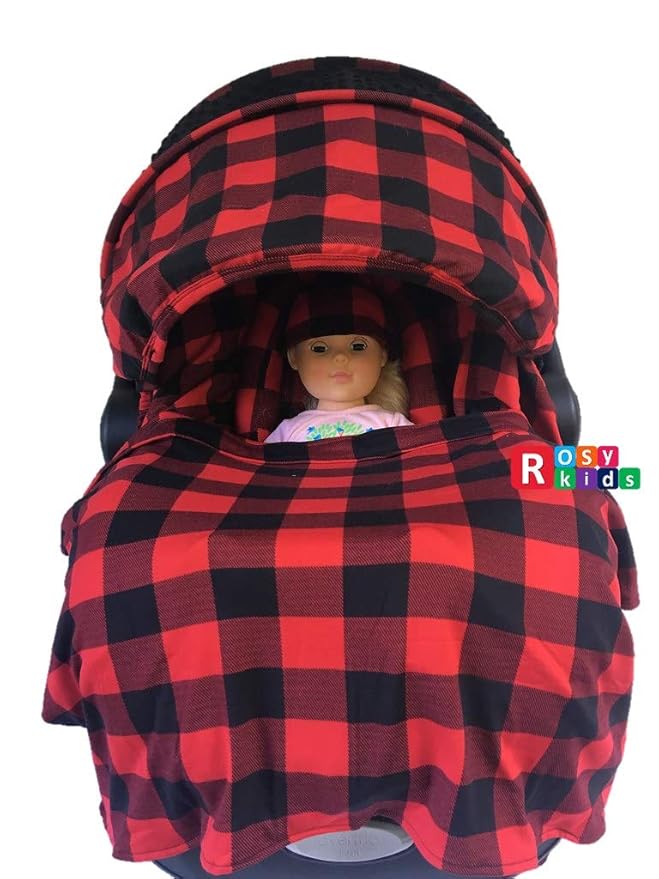 9pc Baby Boy Baby Girl Ultimate Set of Infant Car Seat Cover Canopy Headrest Blanket Hat Nursing Scarf, 01AT01