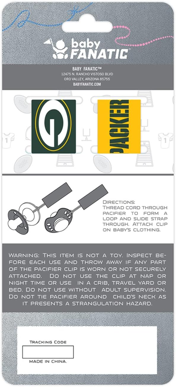 Masterpieces NFL Unisex-Baby 2-Pack Pacifier Clips