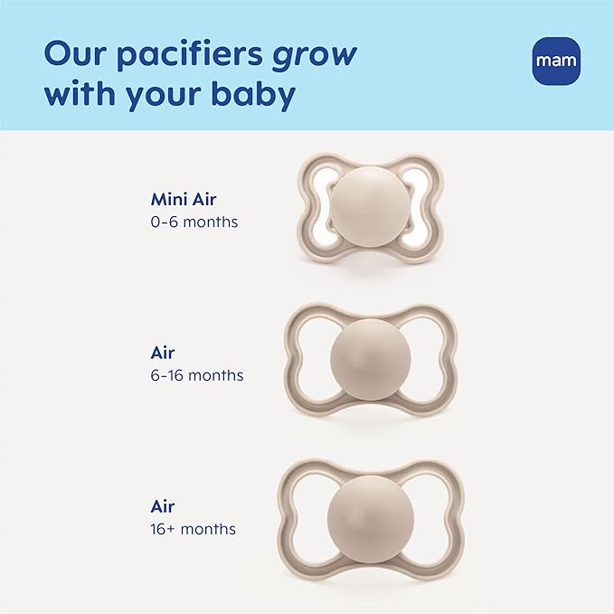 MAM Variety Pack Baby Pacifier, Includes 3 Types of Pacifiers, Nipple Shape Helps Promote Healthy Oral Development,0-6 Months, Unisex, 3 Count (Pack of 1)