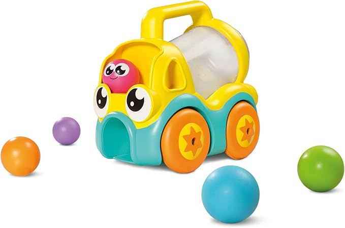 Tomy Toomies Pic and Pop Truck | Push Along Toy Truck Ball Popper with Spinning Barrel | Fun Cause and Effect Toys | Toddler Toys for 18 Month Old Plus