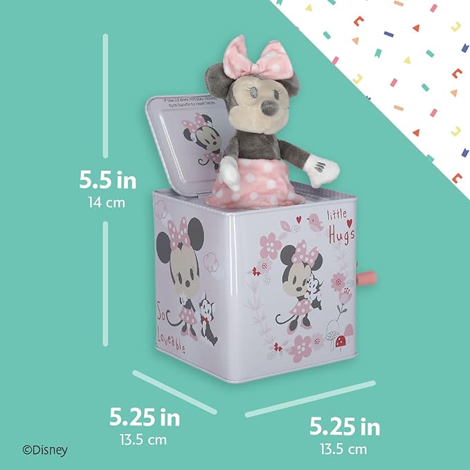Disney Baby Minnie Mouse Jack-in-The-Box - Musical Toy for Babies- Pink