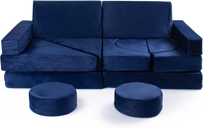 Schooled Kids Soft Play Couch (14pcs) - Children's Furntiture, Modular Kids Play Couch - Sensory Room Must Have Gifts for Toddlers - Climbing Pillow Fort
