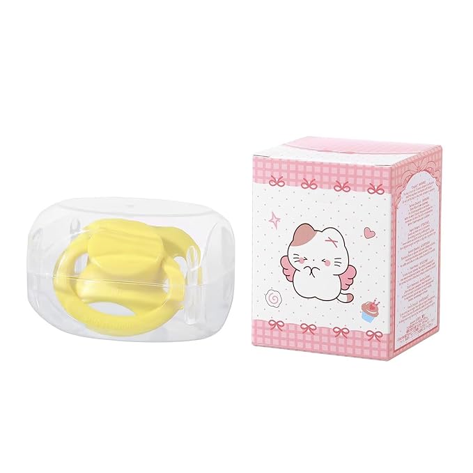 Landofgenie Adult Size Large Shield Pacifiers Bone Shaped Cutie Pacifier Yellow