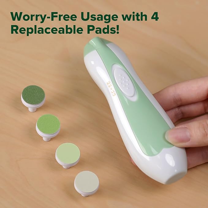 haakaa Electric Nail Trimmer Replacement Pads Baby Nail Trimmer Heads for Standard Baby Nail File, 4pcs, Meadow