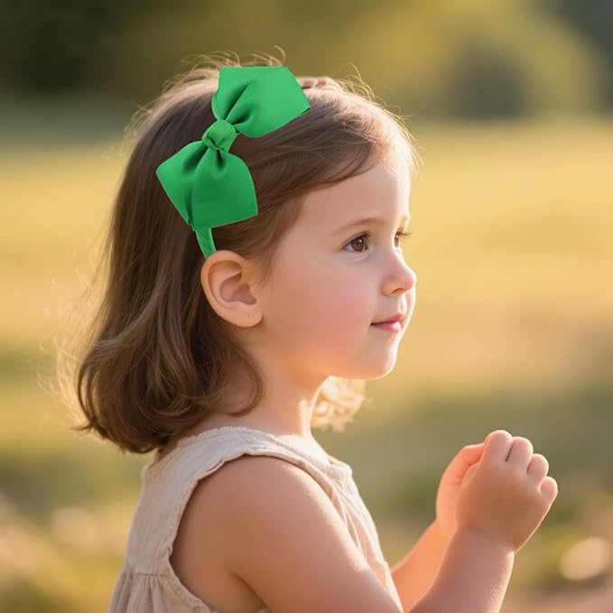 7Rainbows Cute Emerald Green Bow Headband for Girls Toddlers.