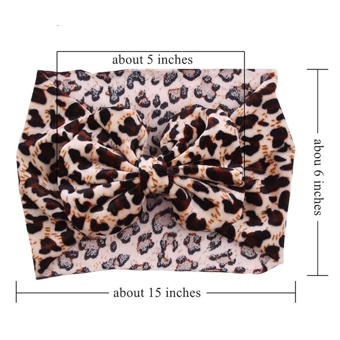 Baby Girls Leopard Headband Bow Headwear Turban Headband for Baby Toddler Wide Hairband Hair Accessories 2 Pack TSFD40