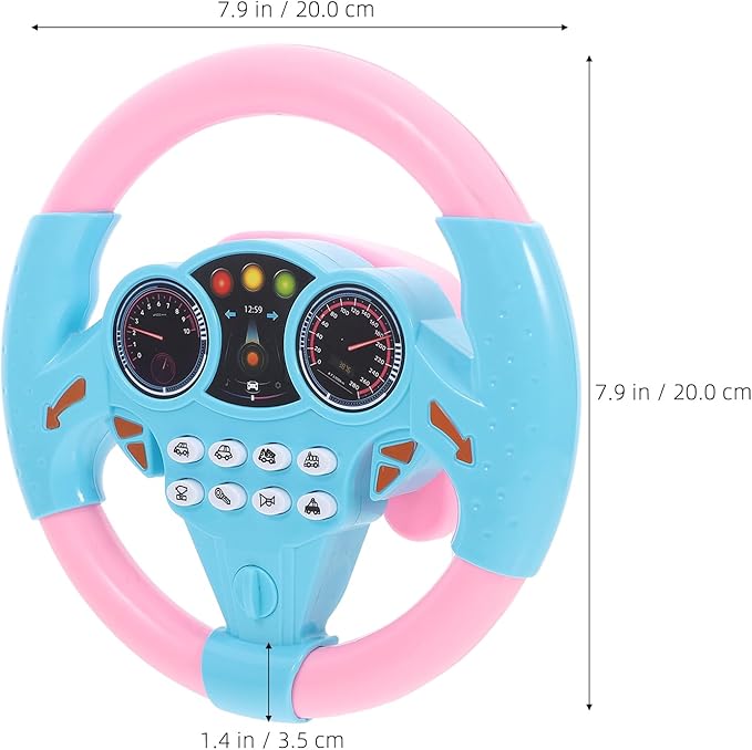 Homoyoyo Baby Steering Wheel Pretend Driving Simulated Driving for Bath Boys Girls 4 5 6 Years Old Pink (Pink)