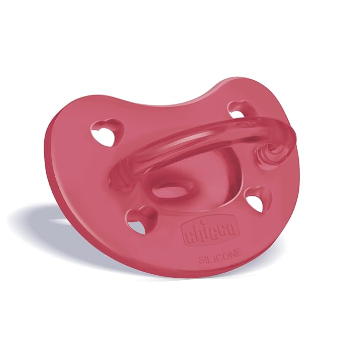 Chicco PhysioForma Orthodontic Pacifier for Babies 16-24 Months, 100% Soft Silicone, BPA Free & Breathing Support, 2-Pack with Sterilizing Case, Dark Pink