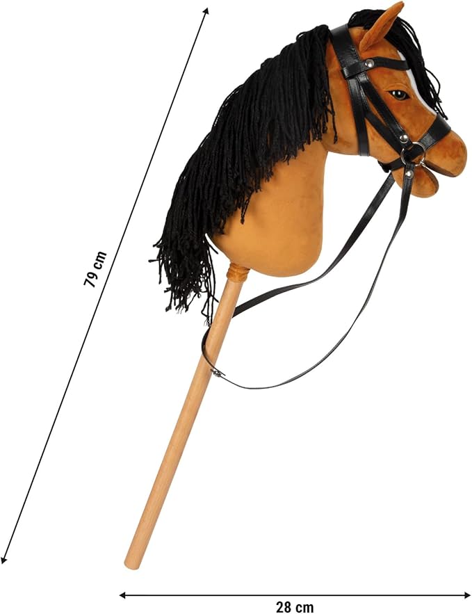 small foot Hobby Horse brown ‘Melodie’, removable stick & mane, incl. halter, bridle & lead, for ages 3+ years, 12715