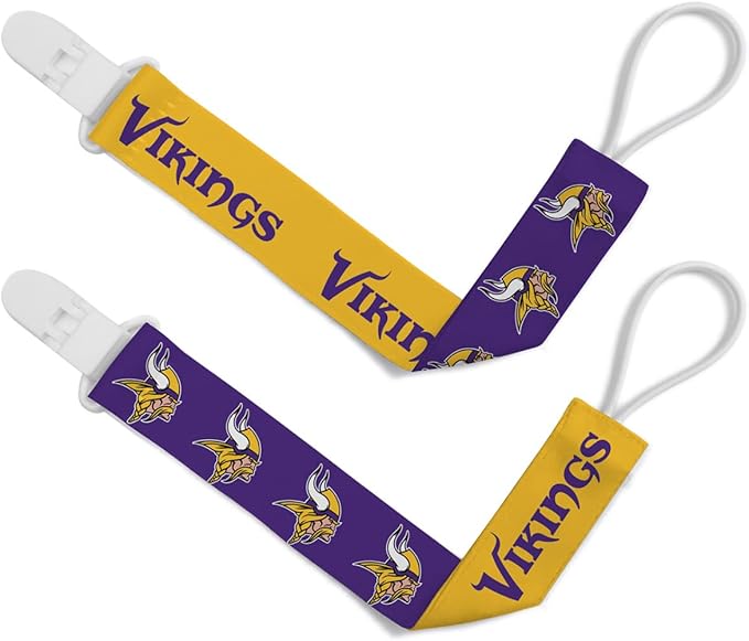 BabyFanatic Officially Licensed Unisex Pacifier Clip 2-Pack - NFL